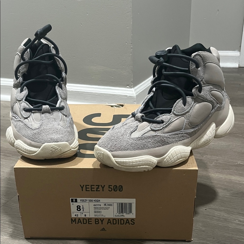 Adidas Yeezy 500 High Sneakers - Gray and Cream